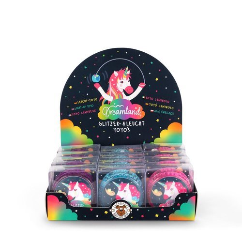 EXPOSITOR 12 YOYO LUMINOSO DE PURPURINA UNICORNIO | TRENDHAUS | ENVASE 12 UDS. UNIDAD | 4032722052209