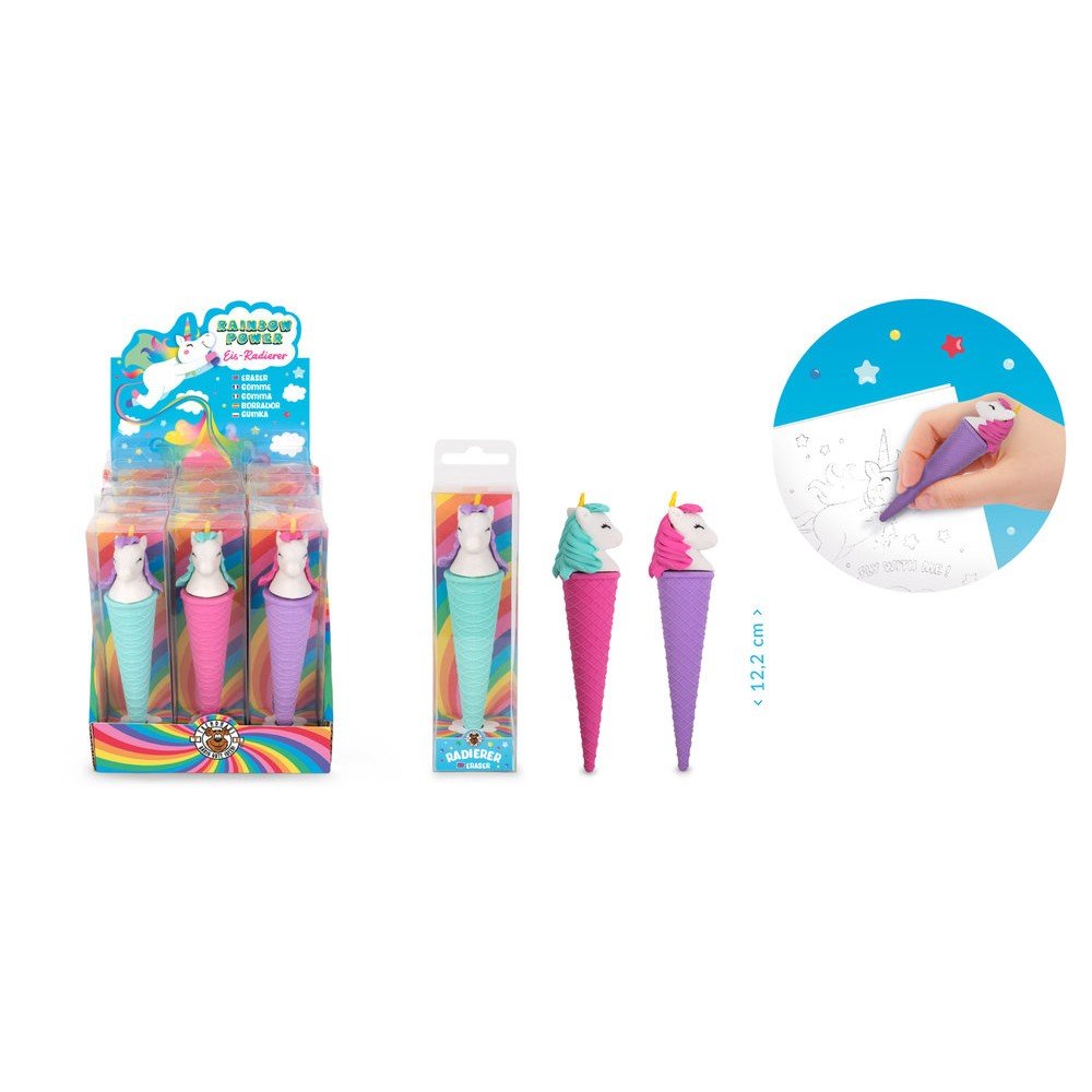 Goma de borrar Helado Unicornio TRENDHAUS, pack 12 uds.