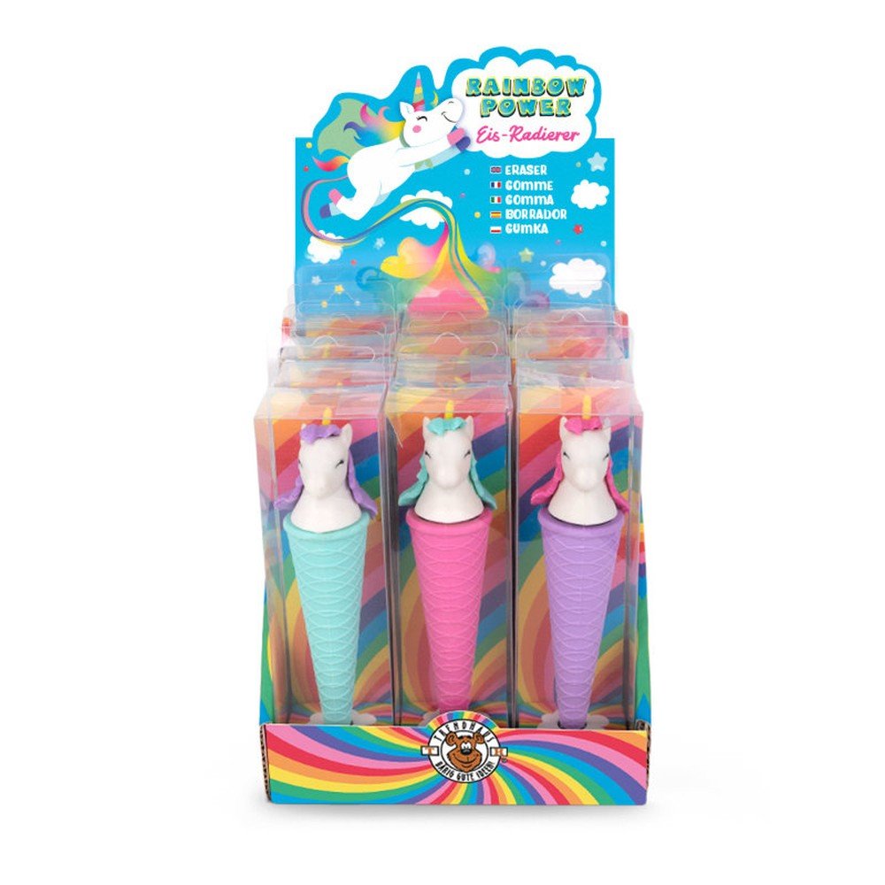 Goma de borrar Helado Unicornio TRENDHAUS, pack 12 uds.