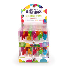 VELAS CON PURPURINA Y LETRAS FELIZ CUMPLEAÑOS | TRENDHAUS | ENVASE 12 UDS. UNIDAD | 4032722055149