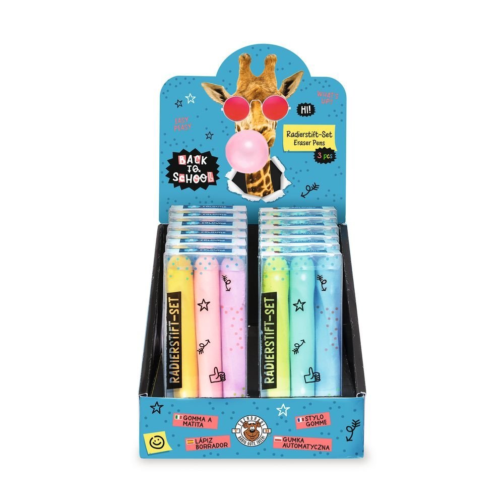 Lápiz Borrador Giratorio Set de 3 Modelos Surtidos TRENDHAUS