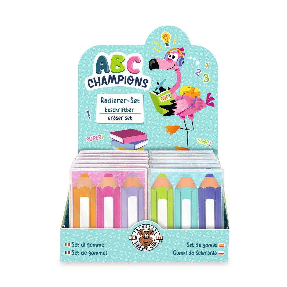 Lapices Borradores ABC5 Set de 3 TRENDHAUS Modelos Surtidos