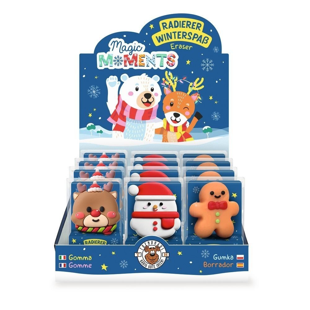 Expositor 12 Gomas de Borrar Muñecos Navidad TRENDHAUS
