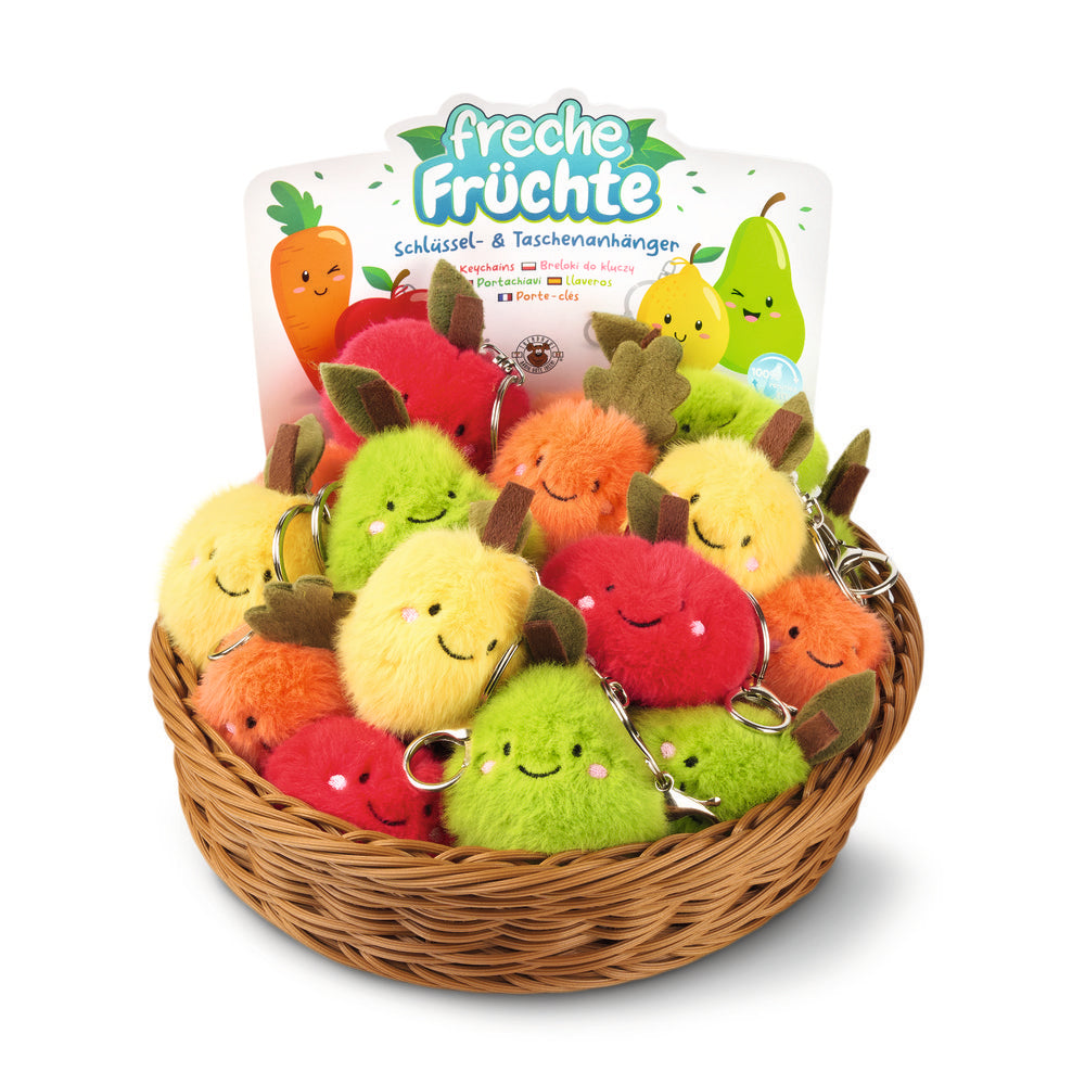 EXPOSITOR LLAVEROS PELUCHE DE FRUTAS 24 UNIDADES | TRENDHAUS | ENVASE 24 UDS. UNIDAD | 4032722058355