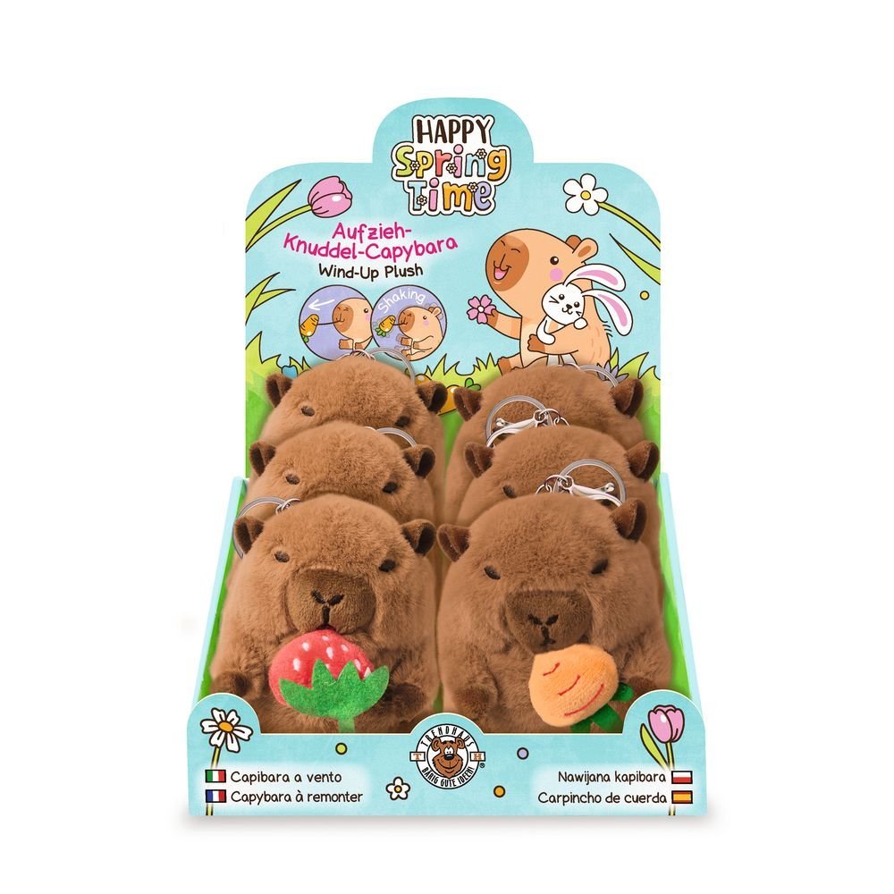 Expositor 6 Peluche de Capibara a Cuerda con Fruta TRENDHAUS