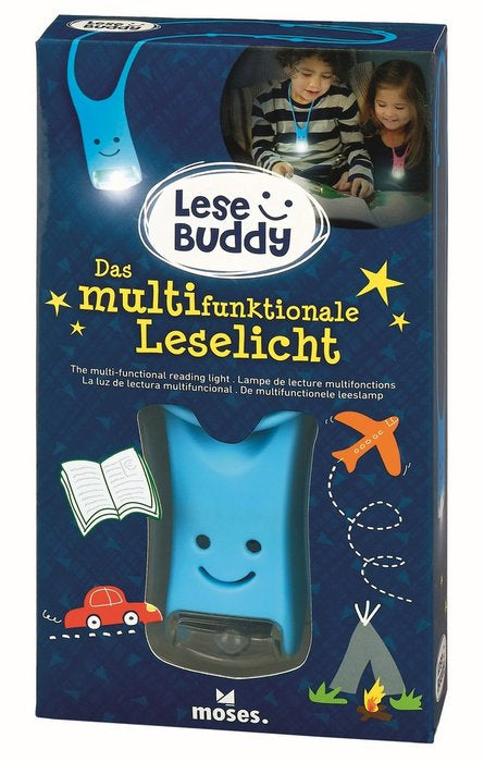Linterna de lectura infantil Lese Buddy azul MOSES