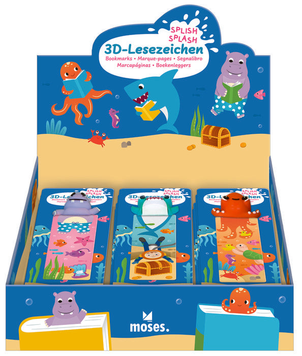 Expositor 12 Marcapaginas 3D Splish Splash Surtidos MOSES Imagen principal del producto