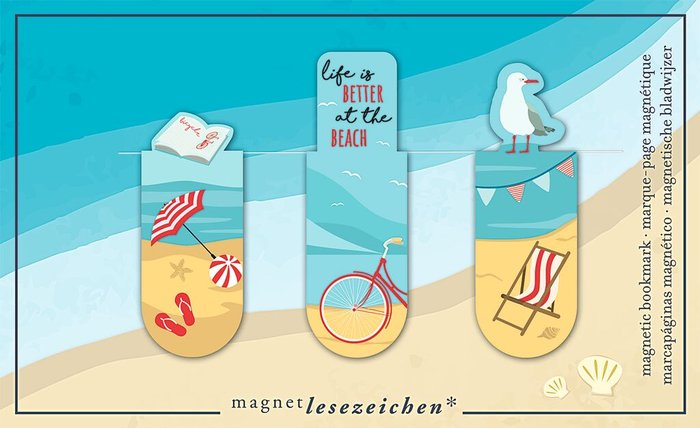 MARCAPAGINAS MAGNETICO EN LA PLAYA 6 UNIDADES | 6 UNIDADES | (MOSES)