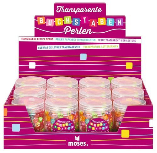 Expositor 12 Set Abalorios Letras Transparentes MOSES