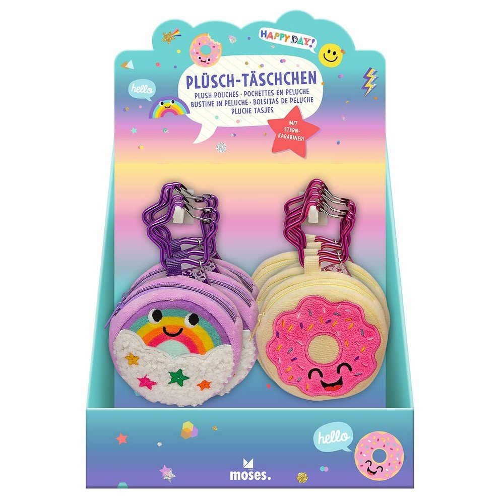 Expositor 8 Monederos Happy Donuts con Mosquetón MOSES Imagen principal del producto