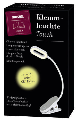 Lampara de Lectura Touch Gris Recargable USB MOSES