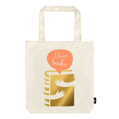BOLSA DE TELA DE LA COMPRA I LOVE BOOKS | MOSES