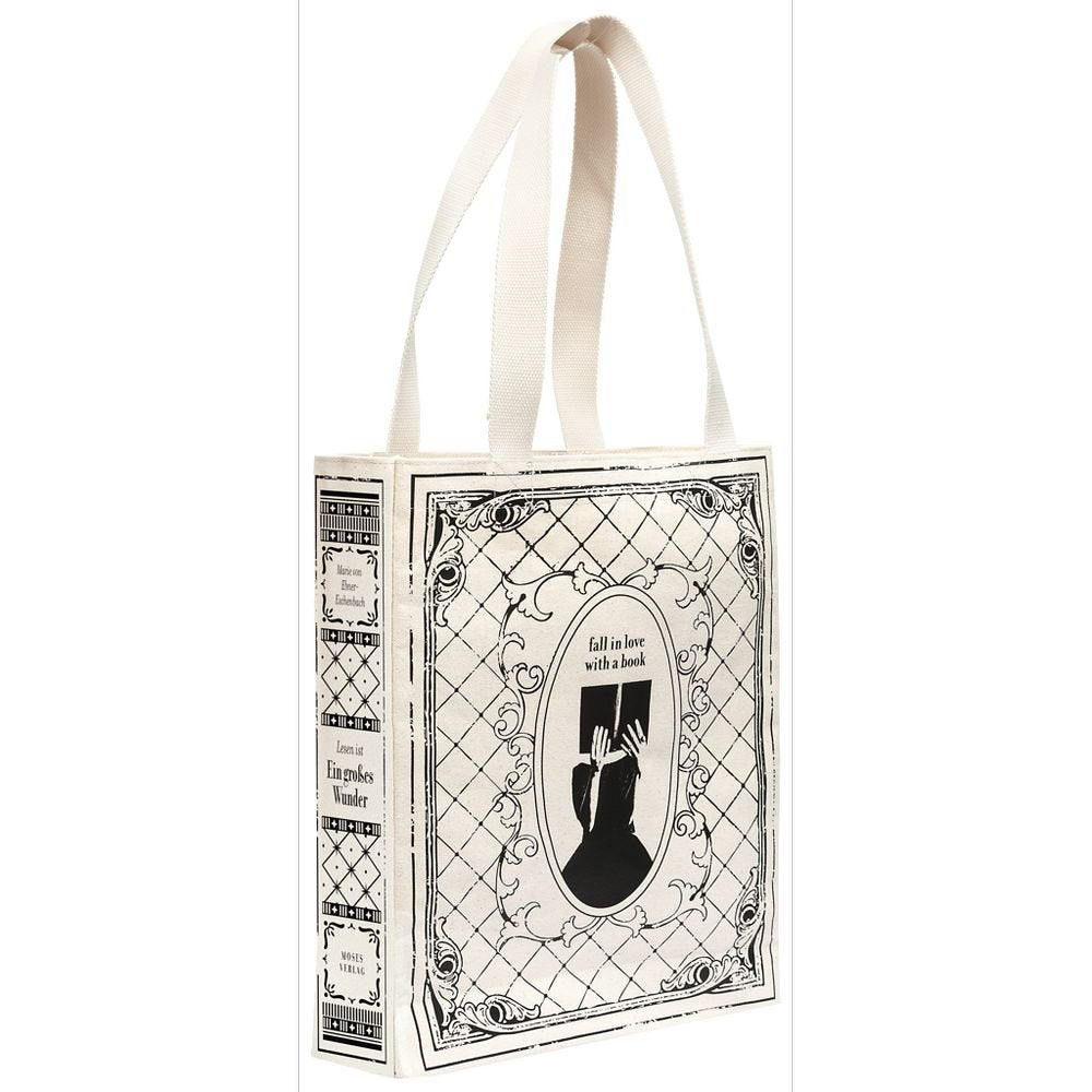 BOLSA DE TELA DE LA COMPRA CON FONDO FALL IN LOVE | MOSES Imagen principal del producto