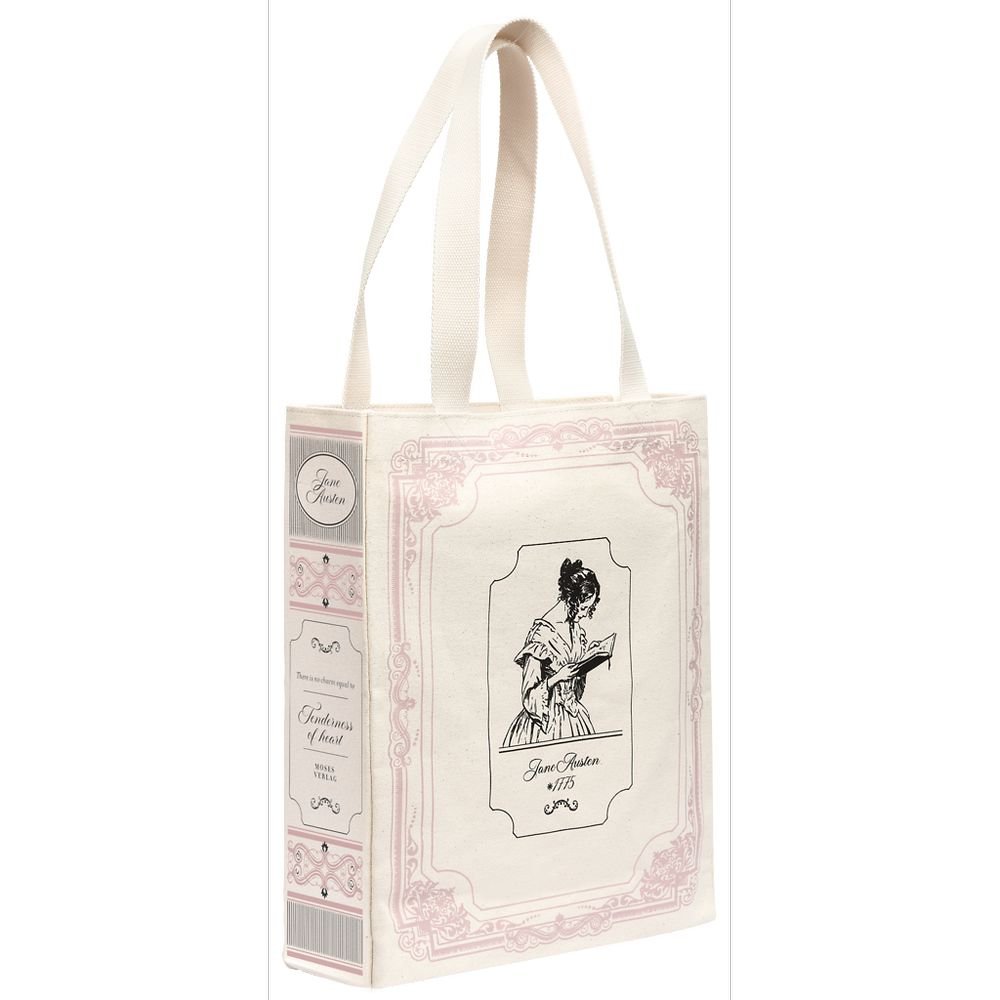 BOLSA DE TELA DE LA COMPRA CON FONDO JANE AUSTEN | MOSES