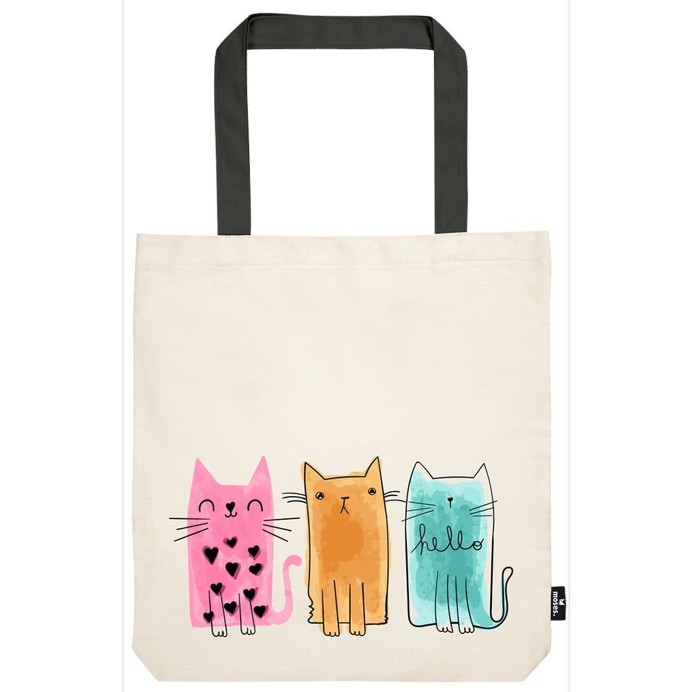 BOLSA DE TELA DE LA COMPRA TRIO GATOS | MOSES Imagen principal del producto