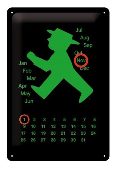 Placa de Metal Berlin Ampelmann Grun Nostalgi Art 20x30 cm Imagen principal del producto