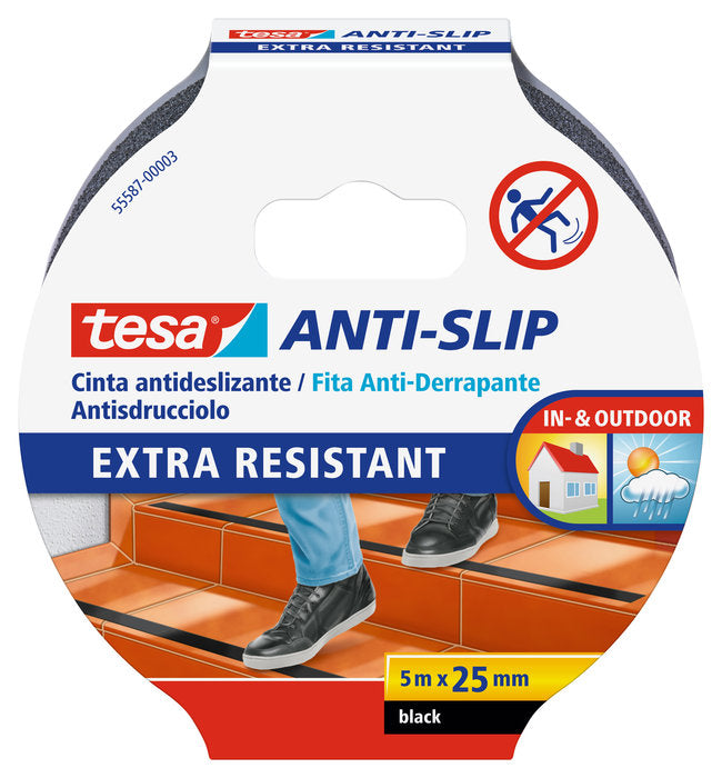 CINTA ANTIDESLIZANTE 5M X 25MM NEGRO | 1 UNIDADES | (TESA TAPE, S,A,) Imagen principal del producto