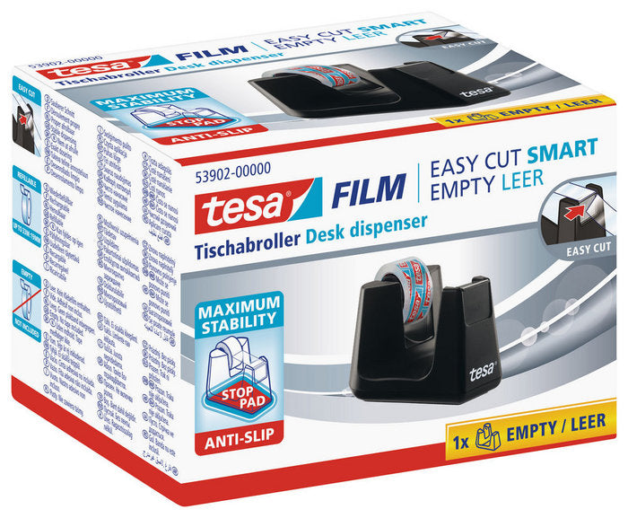 Portarrollo Tesa 33 mts Sobremesa Easy Cut Smart Negro Marca Tesa