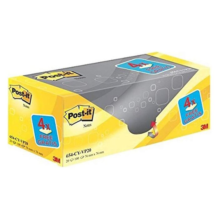 Nota Adhesiva Post-it 76x76mm Amarillo Canario Marca Post-it Pack 100 hojas
