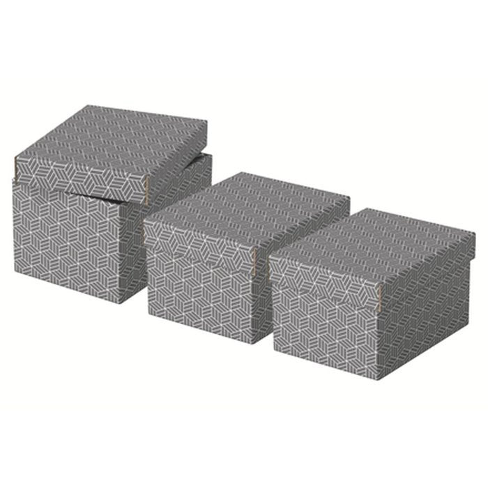 PACK 3 CAJAS CARTON DECORATIVA GRIS 255X200X150MM | LEITZ | 1 UNIDAD | 4049793072265 Imagen principal del producto
