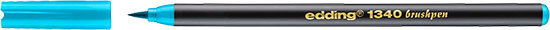 Rotulador Edding 1340 punta pincel azul turquesa, pack 10 ud.