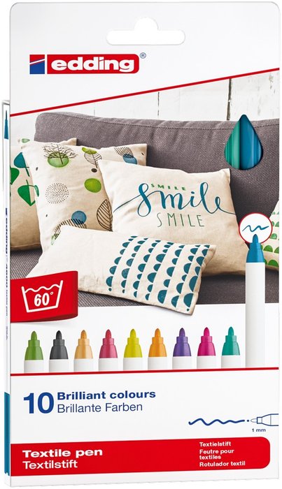 Rotulador Textil 4600 Edding Estuche 10 Colores Surtidos | Edding | Pack 1 Unidades