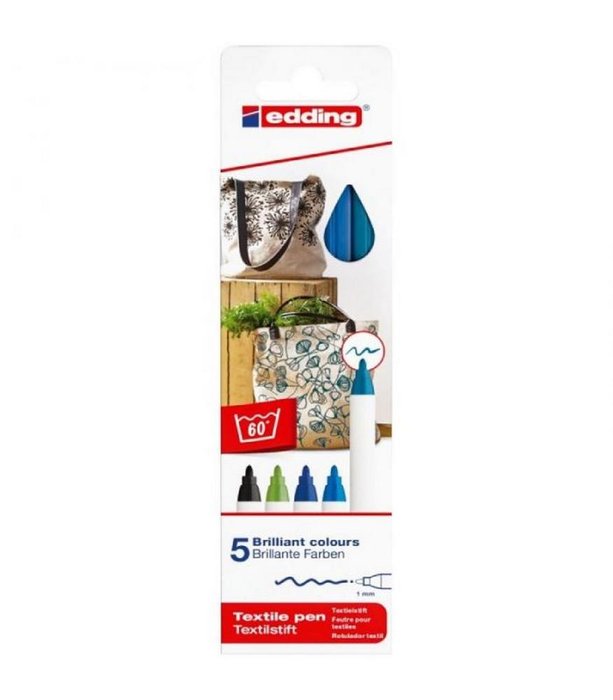 Rotulador Textil 4600 Edding Estuche 5 Colores Frios | Edding | Pack 1 Unidades