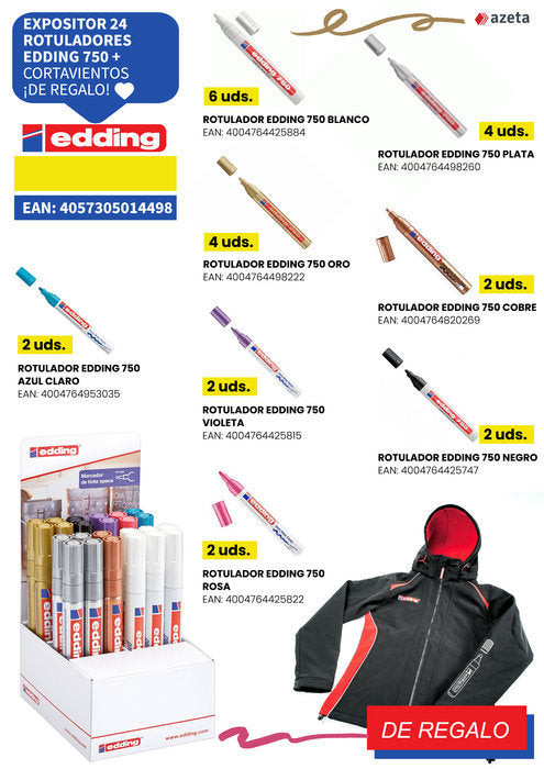 Exp 24 Rotulador Edding 750 Surtido Marcador Permanente Pack 24