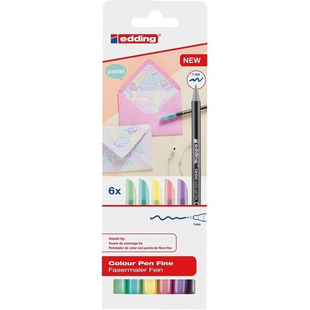 Rotulador Edding 1200 Estuche 6 Colores Pastel | Edding | Pack 1 Unidades Imagen principal del producto