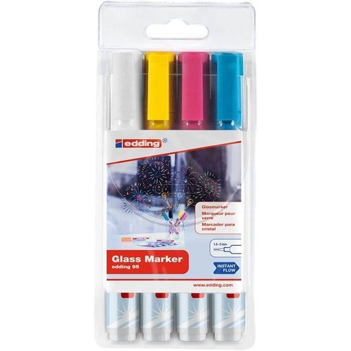 Marcador Edding 95 para Vidrio 4 Colores Surtidos Imagen principal del producto