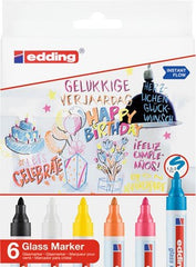 Marcador Edding 95 Para Vidrio 6 Colores Basicos | Edding | Pack 1 Unidades