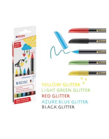 Rotulador Edding 1200 Glitter 5 Colores Basicos | Edding | Pack 1 Unidades