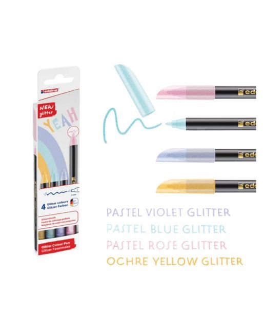 Rotulador Edding 1200 Glitter 4 Colores Pastel | Edding | Pack 1 Unidades
