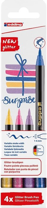 Rotulador Edding 1340 Glitter 4 Colores Surtidos | Edding | Pack 1 Unidades