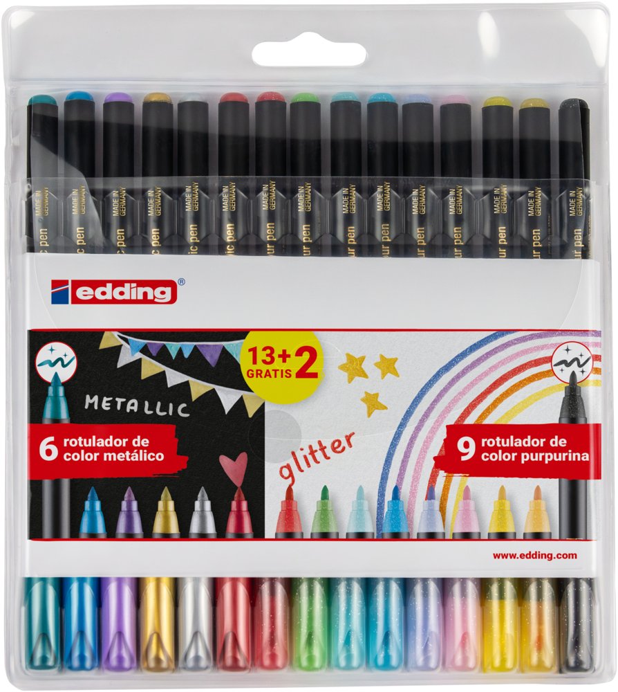 Rotulador Edding 1200 13+2 Metalico Glitter Surtidos