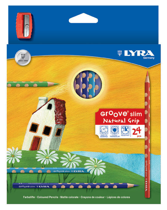 LAPIZ LYRA GROOVE SLIM 24 COLORES SURTIDOS Y SACAPUNTAS | 6 UNIDADES | (LYRA)