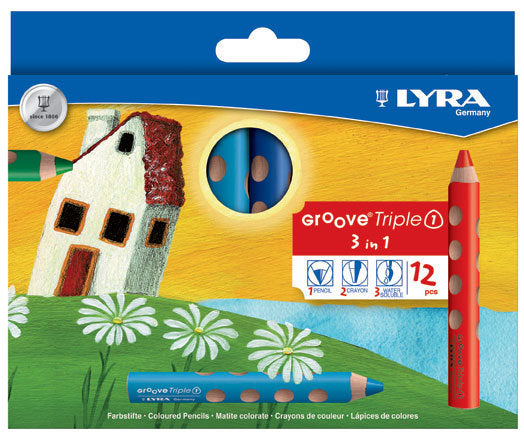 Lápices Lyra Groove Triple 12 unidades de colores (Pack 5 uds)