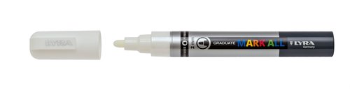 Rotulador Permanente Lyra Mark All 2mm Blanco, Pack 6