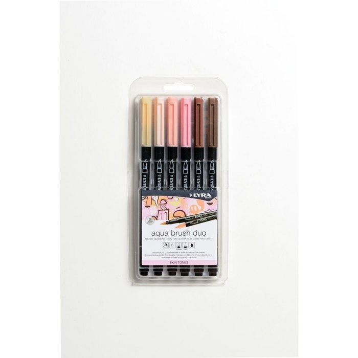Rotulador Lyra Aqua Brush Duo Skin Tones 6 Colores | Lyra | Pack 1 Unidades