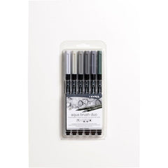 Rotulador Lyra Aqua Brush Duo Tonos Grises 6 Uds | Lyra | Pack 1 Unidades