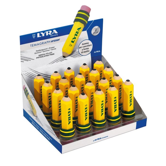 EXPOSITOR 20 GOMA LYRA TEMAGRAPH DISEÑO LAPIZ | 20 UNIDADES | (LYRA)