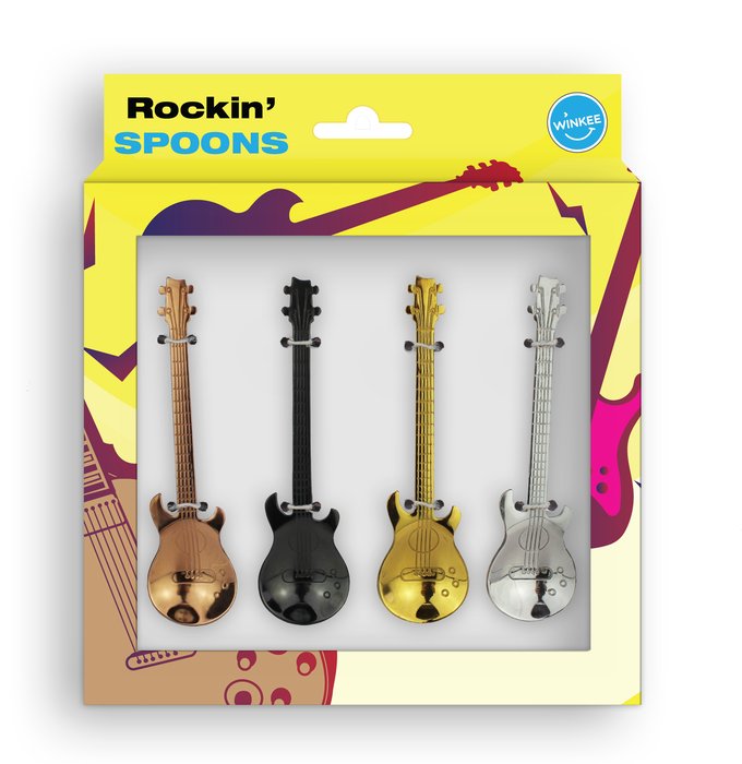 SET DE 4 CUCHARITAS DE CAFE CON FORMA DE GUITARRA | WINKEE | 1 UNIDAD | 4260348478831 Imagen principal del producto