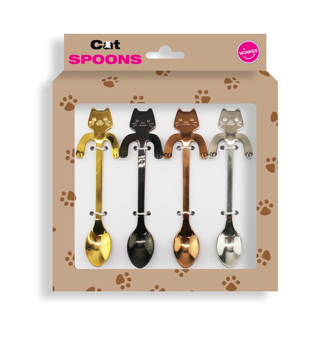 SET DE 4 CUCHARITAS DE CAFE CON FORMA DE GATITO | WINKEE | 1 UNIDAD | 4260348478848 Imagen principal del producto