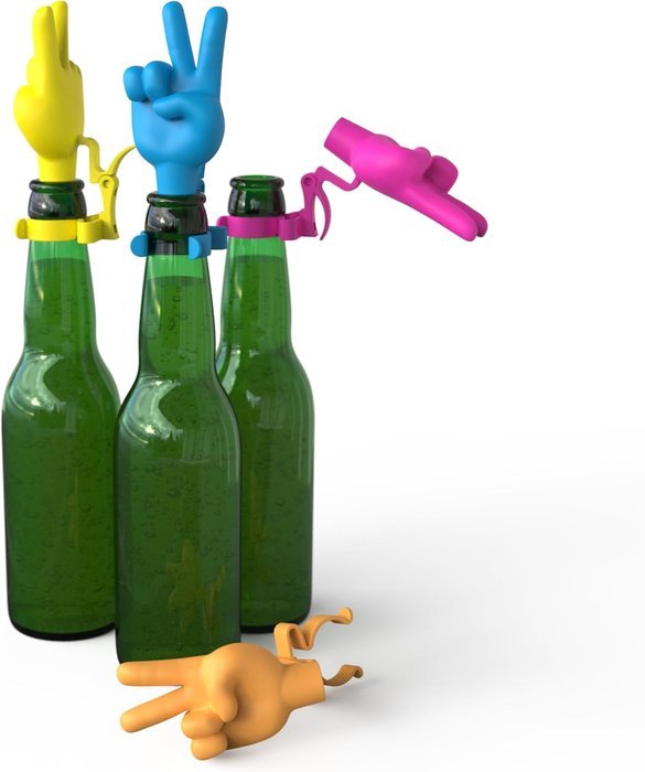 SET 4 TAPONES DE BOTELLAS SIMBOLO DE PAZ | WINKEE | 1 UNIDAD | 4260767642004