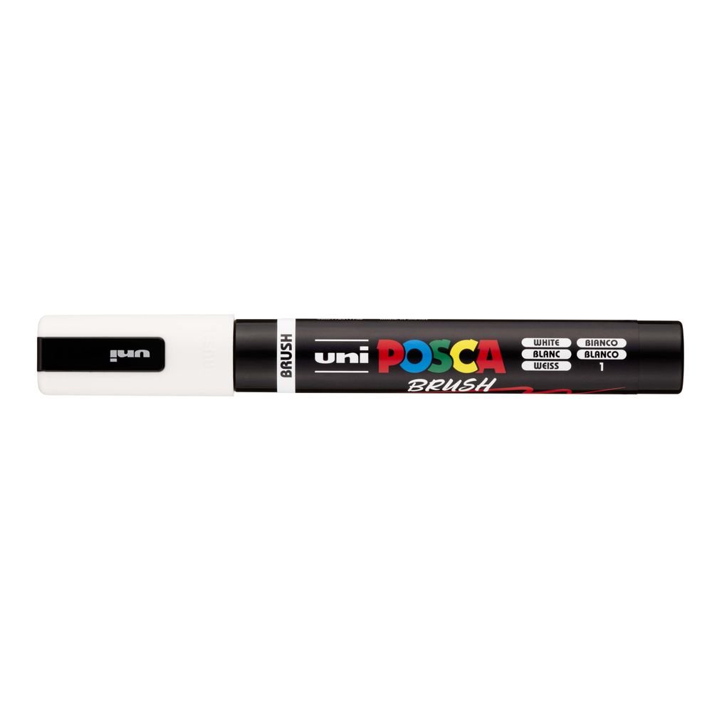 Rotulador Uni Posca Pc-5Br Brush Blanco | Posca | Pack 6 Unidades