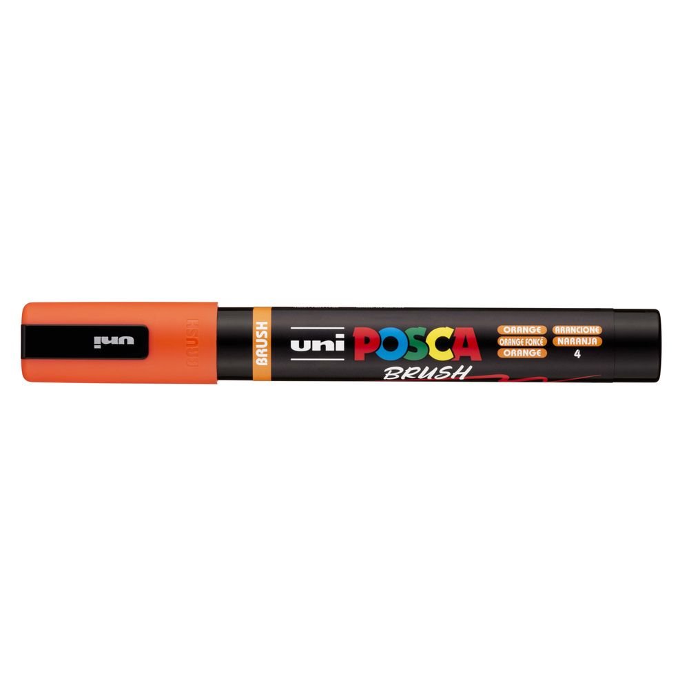 Rotulador Uni Posca Pc-5Br Brush Naranja | Posca | Pack 6 Unidades
