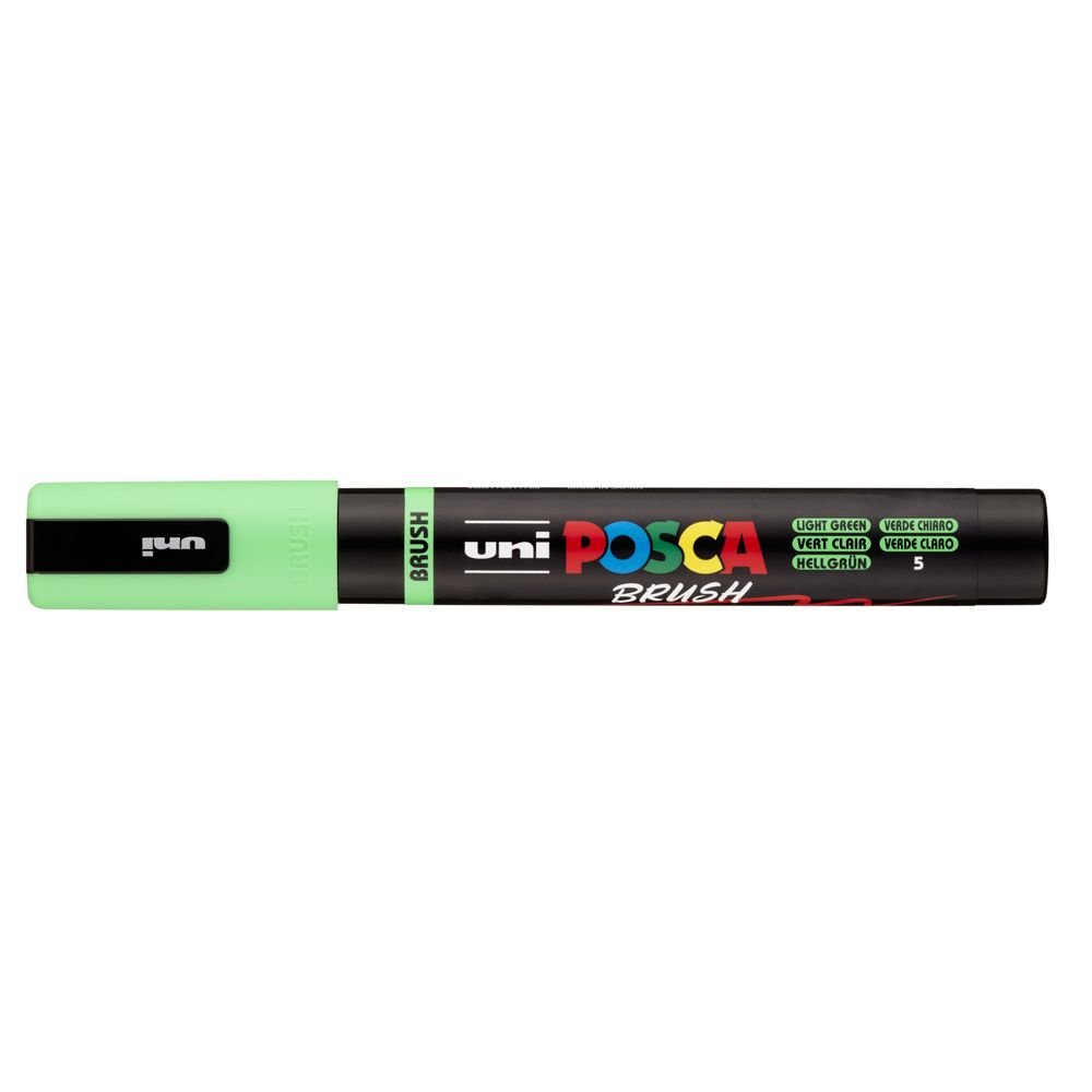 Rotulador Uni Posca Pc-5Br Brush Verde Claro | Posca | Pack 6 Unidades