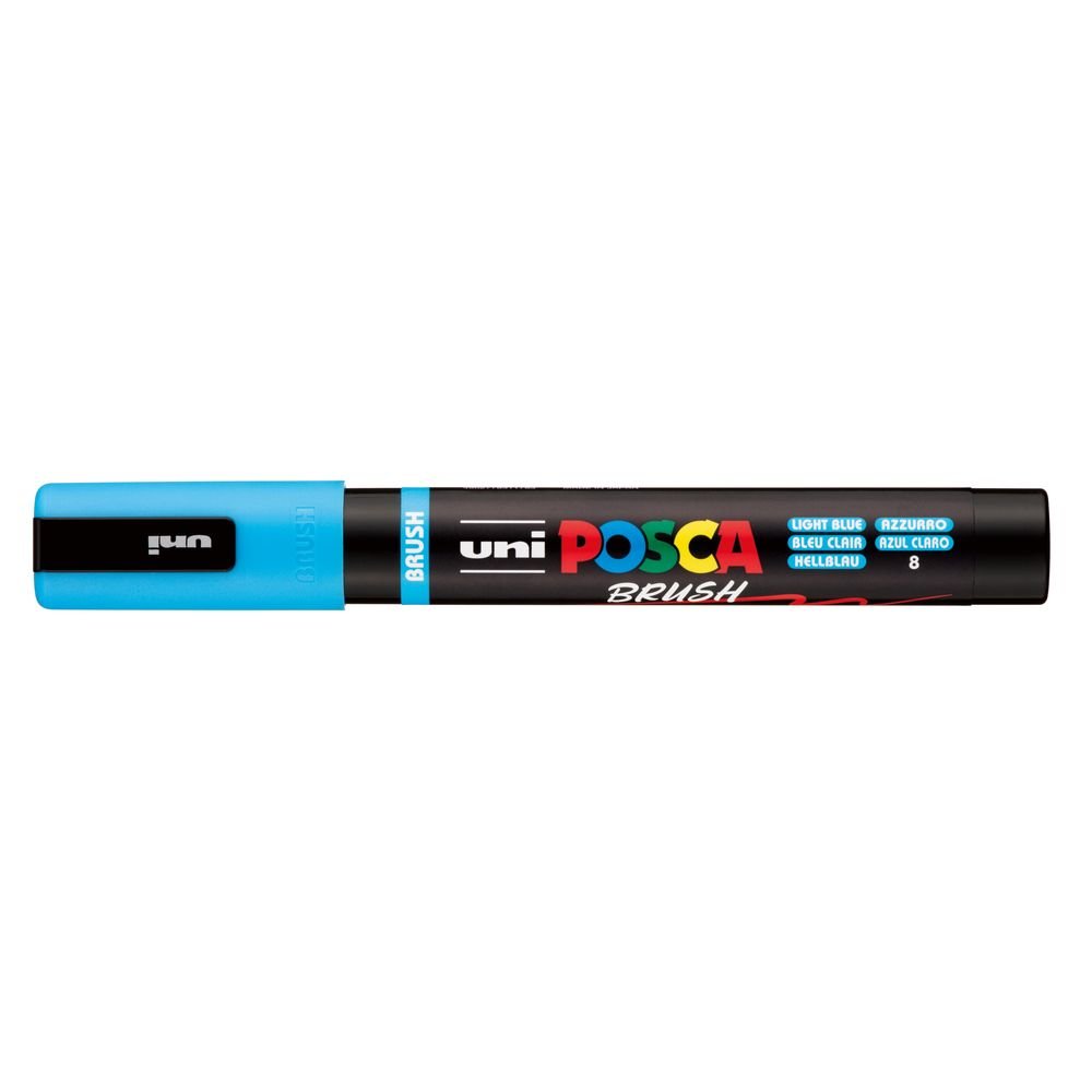 Rotulador Uni Posca Pc-5br Brush Azul Claro