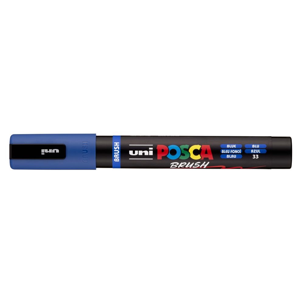 Rotulador Uni Posca Pc-5Br Brush Azul | Posca | Pack 6 Unidades