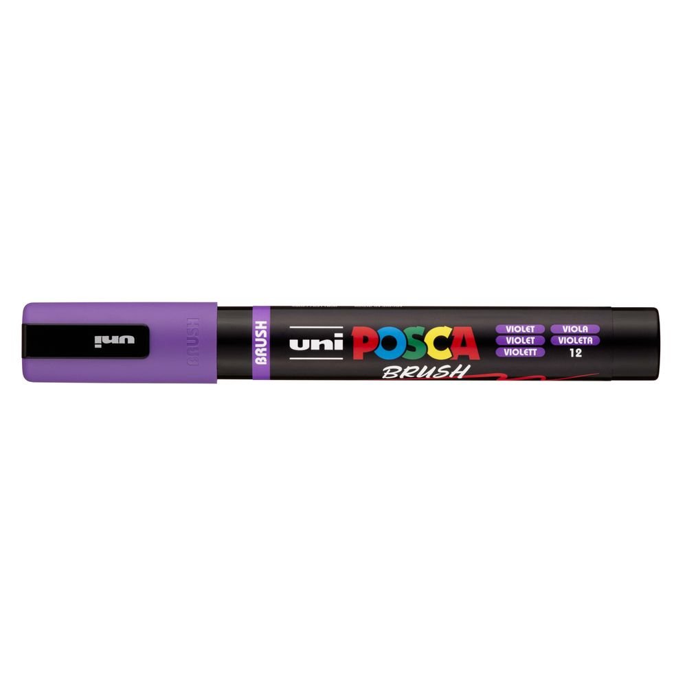 Rotulador Uni Posca Pc-5Br Brush Violeta | Posca | Pack 6 Unidades